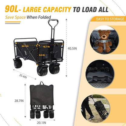 IFAST Collapsible Heavy Duty Folding Wagon Cart Utility Beach Wagon