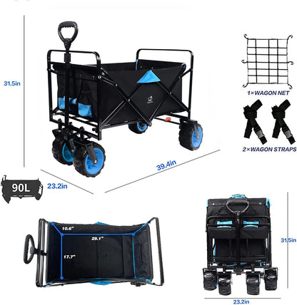 IFAST Collapsible Duty Wagon Cart Outdoor Beach Cart With Cooler Bag