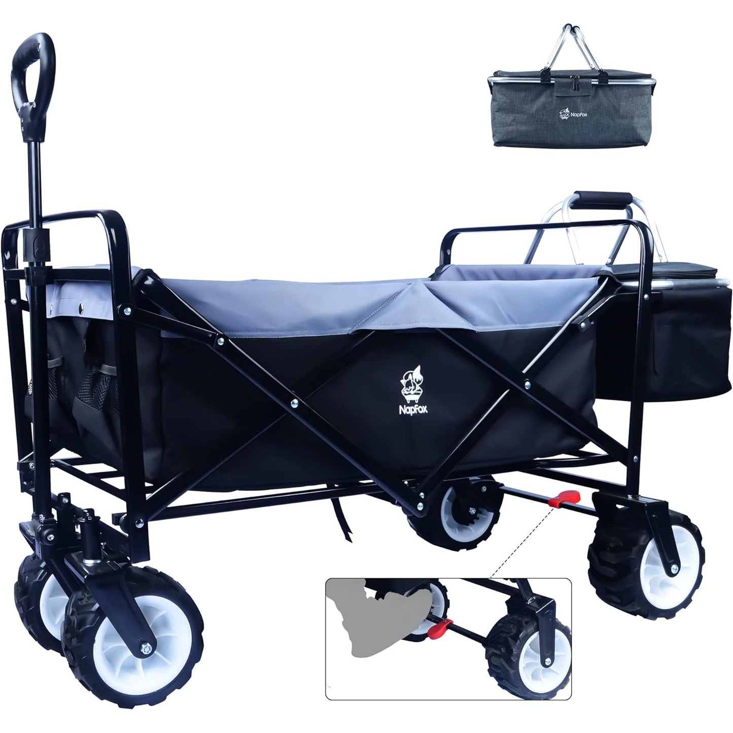 IFAST Collapsible Duty Wagon Cart Outdoor Beach Cart With Cooler Bag