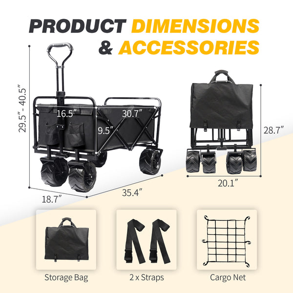 IFAST Folding Utility Cart With Cargo Net and Wagon Straps – IFAST SPORTS